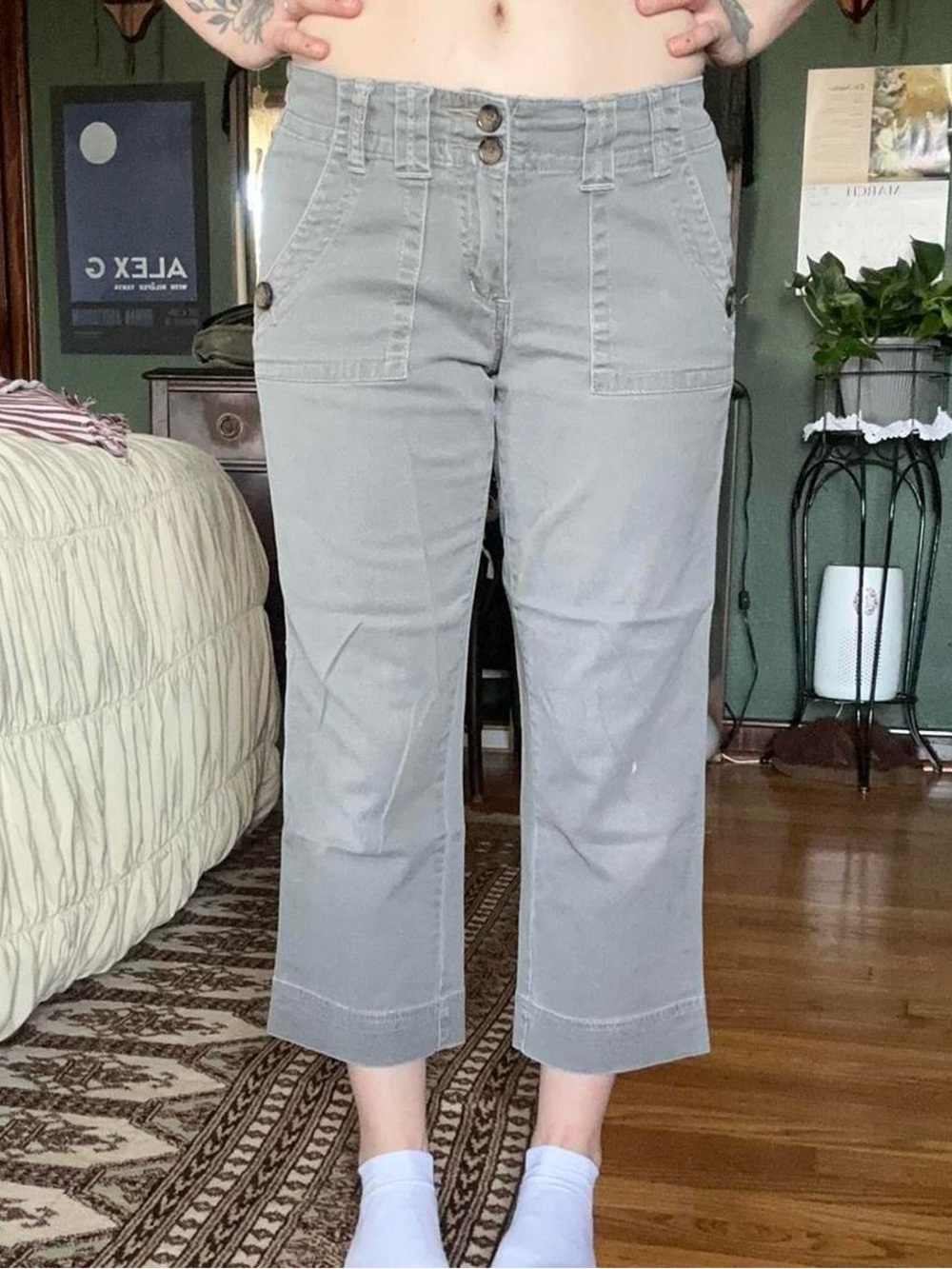 Jag Jeans Gray Cropped Utility Pants